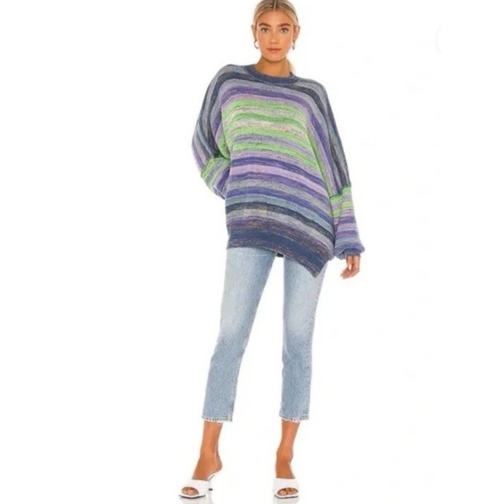 Free People Easy Street Space Dye Oversized Sweater Bohemian Free Spirit Size L - Picture 3 of 12